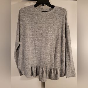 Banana Republic Long Sleeve Ruffle-Bottom Shirt